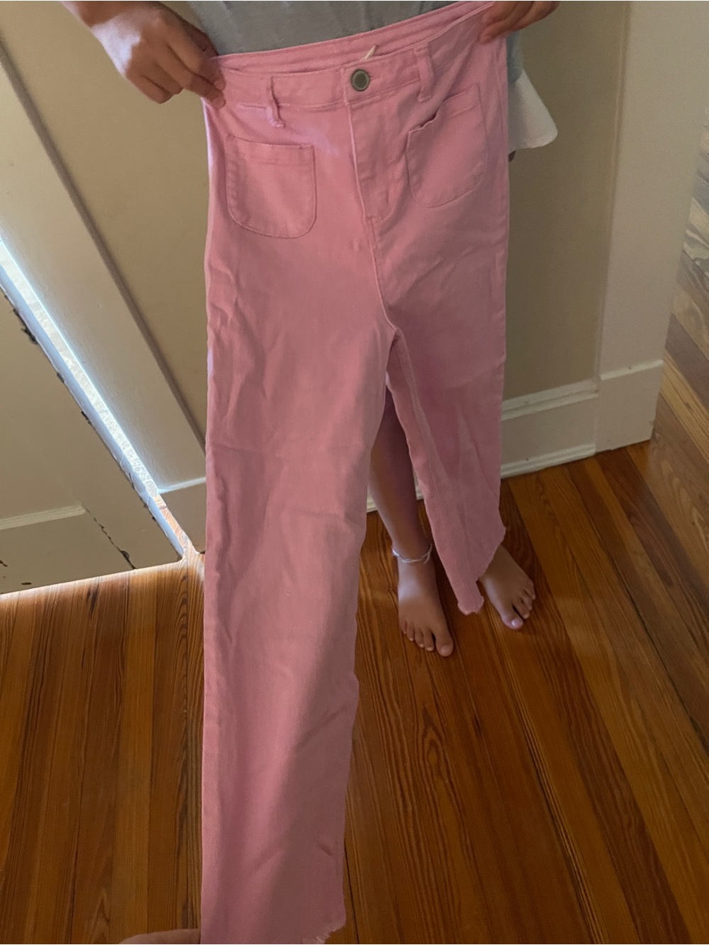 Copper Key Pink Jeans with Front Button